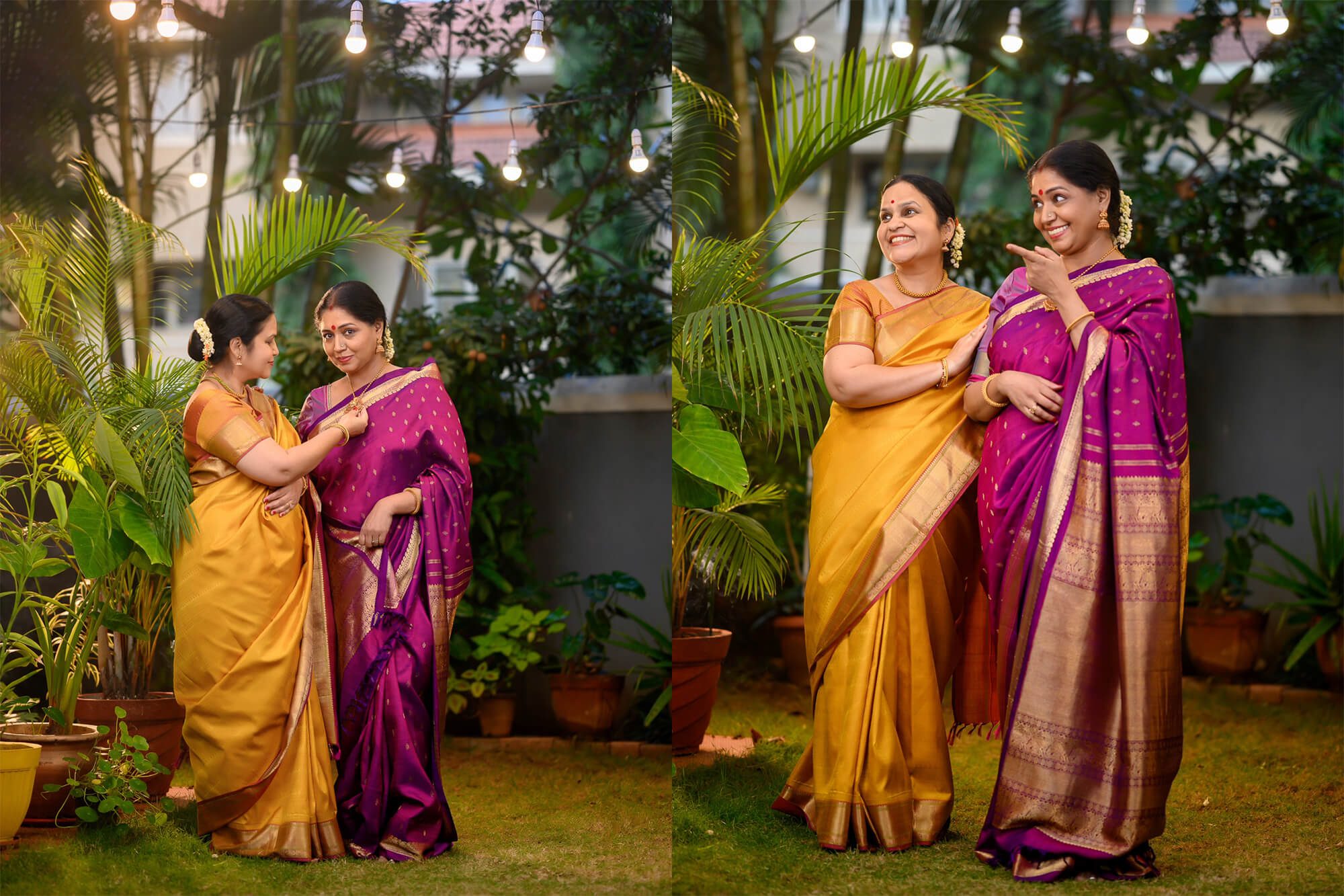 Lifestyle Product Photography for Kanjivaram Saree Brand Weavemaya featuring Sudha Belavadi